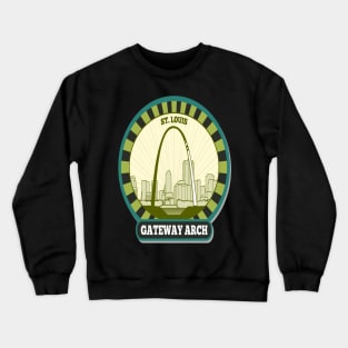 St. Louis- Gateway Arch Retro-Vintage Patch Crewneck Sweatshirt